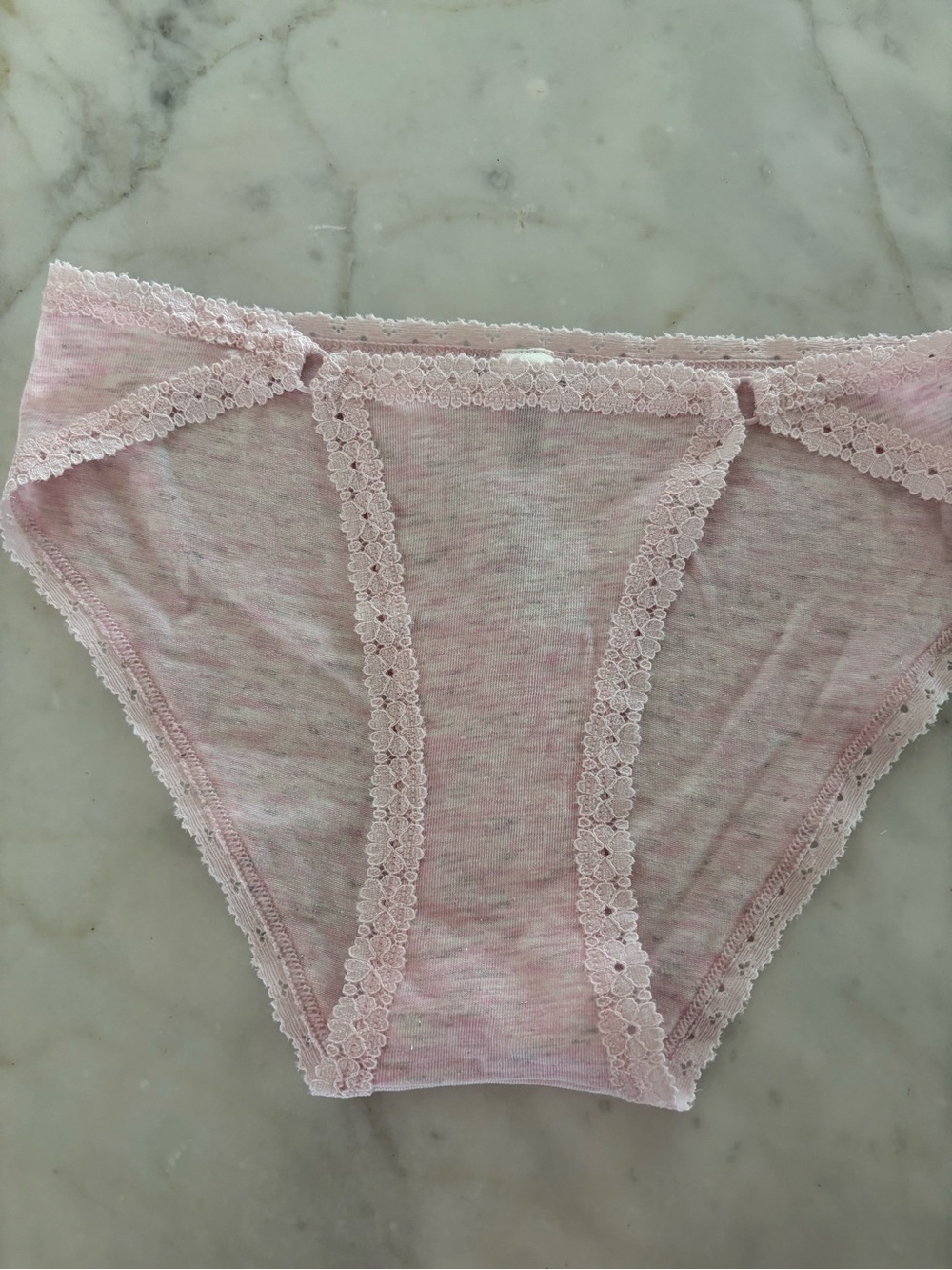 Victoria's Secret Pale Pink Lace-Trim Hipster Panty